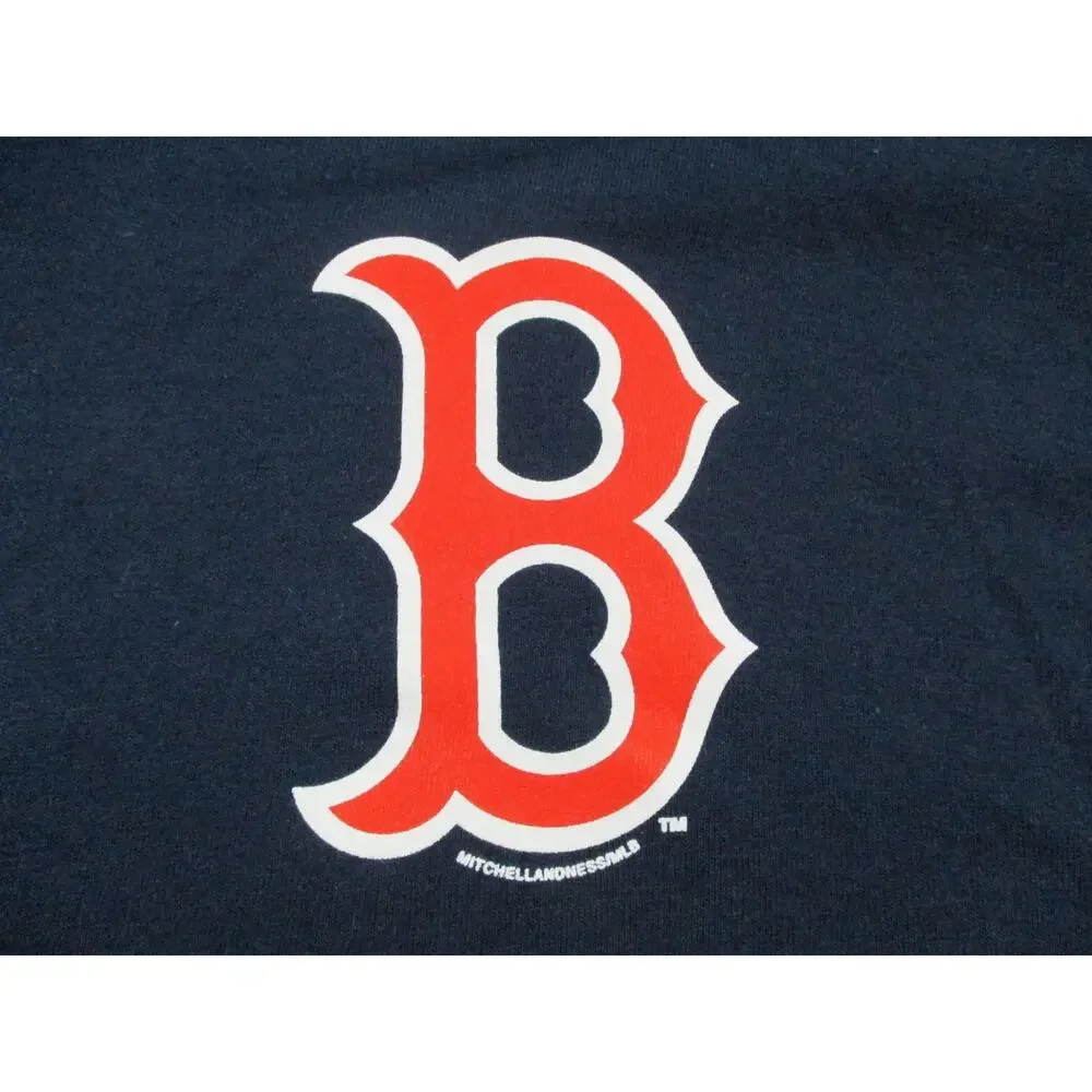 Boston Red Sox Shirt Men Med Blue MLB Baseball Cooperstown Mitchell Ness 1389-90 - Picture 4 of 10